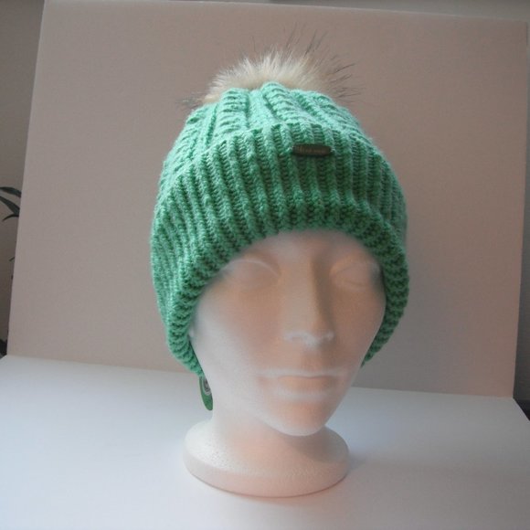Hand Knitted Hat Toque Adult One Size Acrylic Color Jade - 007 Hand knit by me - Picture 3 of 12